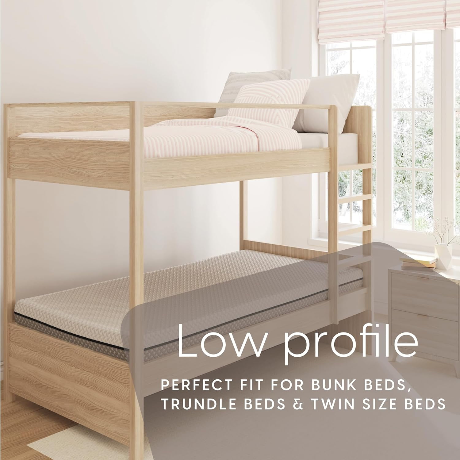 Milliard 5 in. Deluxe Memory Foam Mattress Twin, Dual-Sided - for Bunk Bed, Daybed, Trundle or Folding Bed Replacement