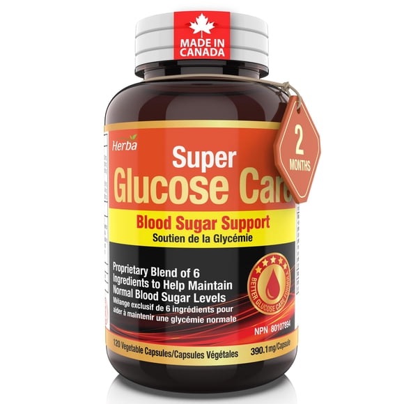 Herba Blood Sugar Control Supplement - 120 Capsules | Glucose Care | Made in Canada