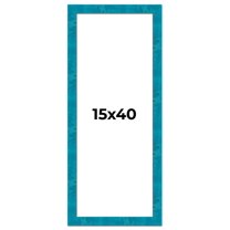 15x40 Frame Blue Teal Burl Wood Picture Frame | 1.75 Inch Moulding Width | Interior Frame Depth 0.5