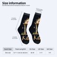 thumbnail image 4 of Unisex Trendy Socks - 2 Pairs Black with Decorative Arch & Double Doors Design Cursive Perfect for All Seasons, 4 of 5