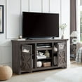 thumbnail image 2 of Sesslife Farmhouse TV Stand with Adjustable Shelves and 2 Storage Cabinets for 65 inch TVs, Rustic Entertainment Center with Double Barn Doors, TV Media Console Table with Double Rustic Doors, Gray, 2 of 9