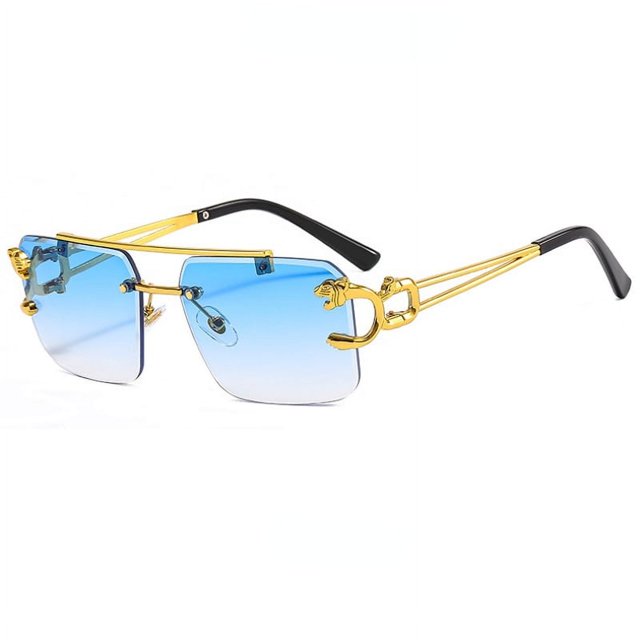 ENSARJOE Men's Fashionable Tinted Square Rimless Glasses - Perfect for Outdoor Activities and Protecting Your Eyes