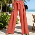 thumbnail image 2 of Cmfcve Wide Leg Pants for Women High Waisted Palazzo Pants Work Casual Flowy Tie Knot Trousers with Pockets, 2 of 5
