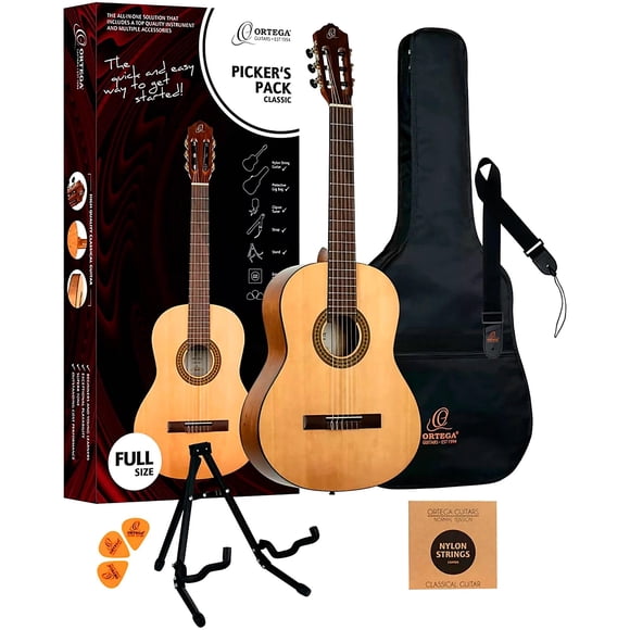 Guitarra Kellards RPPC44 clásica de tamaño completo con cuerdas de nailon