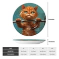 thumbnail image 2 of Wukai Strong Kitten Lifting Weights Print Decorative Plate for Display,Bone China Decorative Plate, Ceramic Dinner Plate with Stand, Vertical Ceramic Plate-7in, 2 of 6