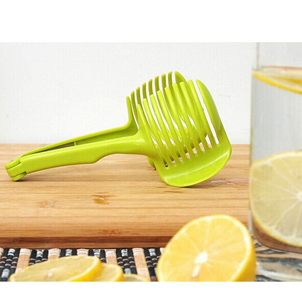 Multifunctional Round Food Tongs Accurate Cuts Tomatoes Lemon Cutter Durable 