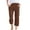 Z01B Brown, variant on Capri Pants for Women High Waisted Relaxed Fit Elastic Knit Waist Casual Capris Trousers Cropped Pants Brown XL