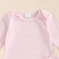 thumbnail image 5 of qiiinnHk Baby Girl Clothes Ruffles Striped Long Sleeve Romper Bodysuit Elastic Pants Set Cute Fall Winter Outfits 9-12 Months,Pink, 5 of 6