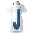 thumbnail image 3 of Letter J Apron Blue Jean Patterned Denim Alphabet Font Design Capitalized J Letter Cloth Style, Unisex Kitchen Bib Apron with Adjustable Neck for Cooking Baking Gardening, Blue Marigold, by Ambesonne, 3 of 3