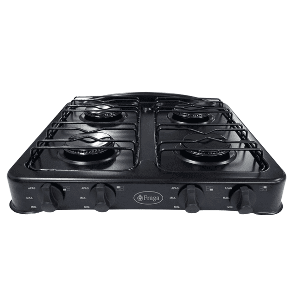 FRAGA Parrilla de Mesa Fraga P707, 4 Quemadores, Porcelanizada, Encendido Manual, Hecho en México.