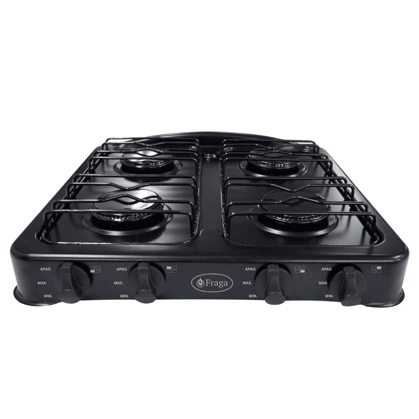 FRAGA Parrilla de Mesa Fraga P707, 4 Quemadores, Porcelanizada, Encendido Manual, Hecho en México.