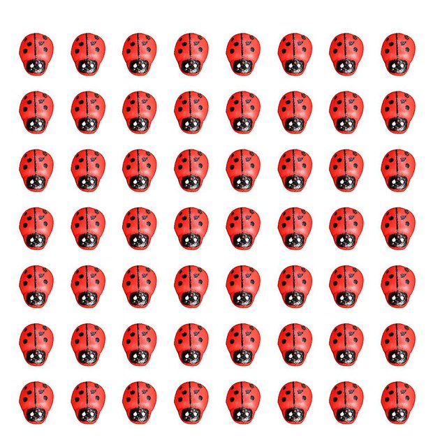 100pcs Miniature Ladybird Decoration Micro-landscape Wooden Ladybird Craft Lifelike Fake Mini Ladybird