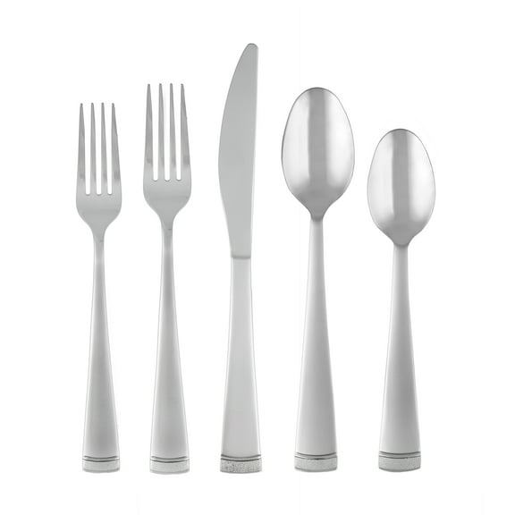 Cambridge Gratitude Sand 45-Piece Stainless Steel Flatware Set with Chrome Buffet (Service for 8)