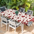 thumbnail image 2 of Valentine Gnomes Table Cloths for 8 Foot Rectangle Tables, Love Heart Red Rustic Patio Waterproof Elastic Fitted Tablecloths, Washable Rectangular Table Cover for Camping, 2 of 8