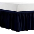thumbnail image 3 of Cotton Metrics Dorm Bed Skirt, Ruffled Dorm Size Bed Skirt - 100% Cotton Blend Fabric Dorm Bed Skirt Navy Blue - Dorm Bed Skirt Twin XL Size College Dorm Bed Skirt 46" Drop (Navy Blue, 46" Drop), 3 of 5