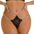 thumbnail image 1 of Aayomet Culotte Bikini en Coton pour Femmes, String et g-String (Noir, TP), 1 of 5