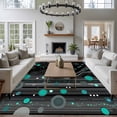 thumbnail image 3 of Abstract Art Large Area Rugs 6x9 ft Black Teal Dot Modern Space Art Washable Rug Non Slip Indoor Carpet Absorbent Floor Mat for Living Room Bedroom Dining Room, 3 of 9