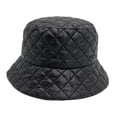 thumbnail image 3 of Sombrero de pescador de invierno sólido informal para la cabeza suave cómodo relleno acolchado elegante Negro, 3 of 9