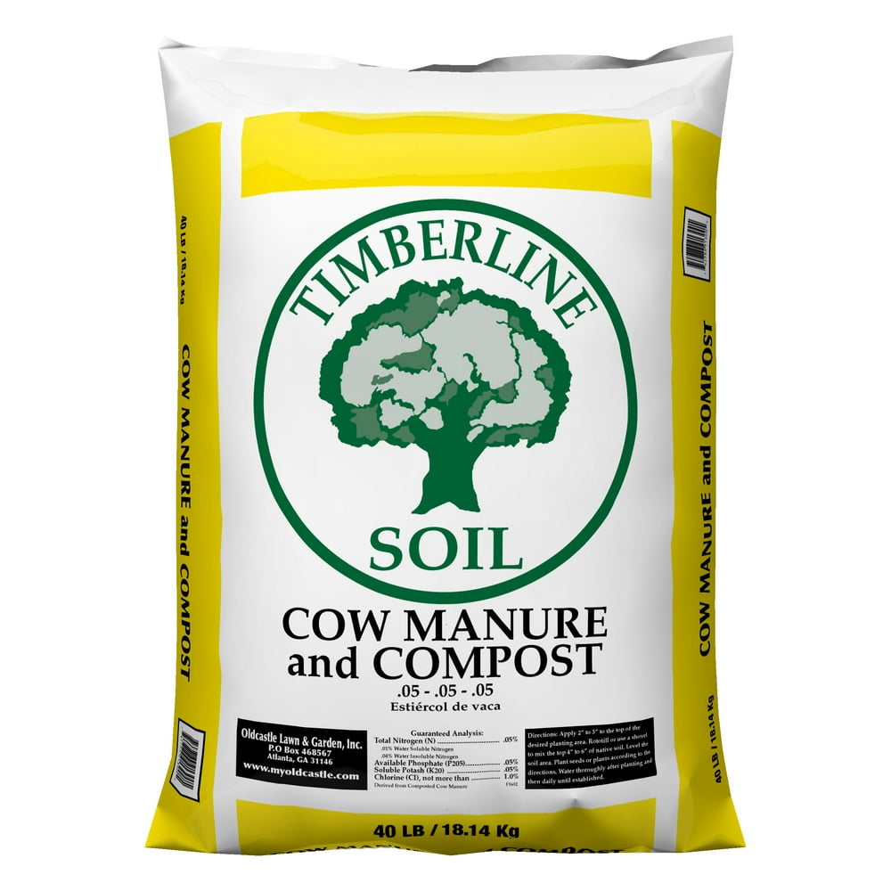 Timberline Cow Compost, 40lb. Natural Nutrient Rich Soil for Gardens