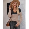 thumbnail image 3 of FUNING Womens Sweaters Fall 2025 Long Sleeve Knit Pullover V Neck Lightweight Crochet Sweater Tops Dressy Casual, 3 of 6