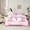 Pink, variant on Feelyou Kawaii Christmas Snowman Bedding Comforter Set 7 Pieces, Happy New Year Full Bedding Set, Dreamy Yellow Snowflake Reversible Fitted Sheet Flat Sheet, Luxury Bedroom Decor
