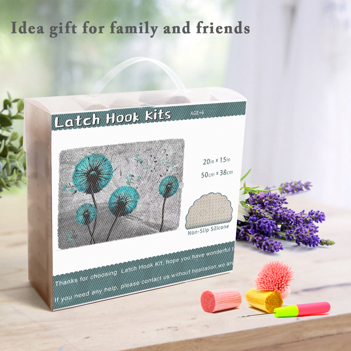 Latch Hook Kits Rugs,Dandelion Pattern Cartoon Door Way DIY Latch Hook Kits Three Horses DIY Tapestry Carpet Rug Making for Kids Adults Beginners