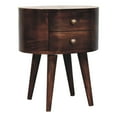 thumbnail image 2 of Solid Wood Rounded Walnut Bedside Table, 2 Mini Drawers, Nordic Style Legs, Craftsmanship, Support Handmade Rounded, Supports,, 2 of 6