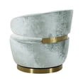 thumbnail image 3 of TOV Furniture Austin Robins Egg Blue Velvet Swivel Chair with Brass Base, 3 of 6