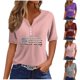 thumbnail image 1 of Fiudx Liquidación de Ofertas Flash Blusa de Manga Corta Estampada a La Moda para Mujer, Blusas Informales con Cuello En V, 1 of 4