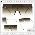 thumbnail image 2 of Oversize Rimless Shield Square Rectangle Large Sunglasses Beige - Brown, 2 of 8
