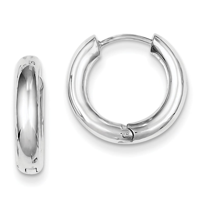JewelryWeb - 925 Sterling Silver Hinged Hollow tube Polished Hoop ...