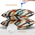 thumbnail image 4 of Throw Pillow Covers 16x16 Inch Set of 2, Abstract Boho Waterproof Outdoor Pillow Covers, Vintage Multicolored Geometric Stripes Decorative Cushion Pillowcases for Couch, Sofa, Bed, Garden, Patio, 4 of 9