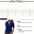 thumbnail image 3 of yunLCZ Casual Tops Discounted New Women's Casual V Neck Solid Color Lapel Short Sleeved Shirt Summer short sleeve loose fit tunics, 3 of 7