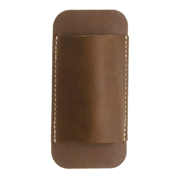 Uxcell Leather Knife Sheath 4.72" x 2.24" with Hole for Belt Folding Knife Camping Outdoors, Light Brown