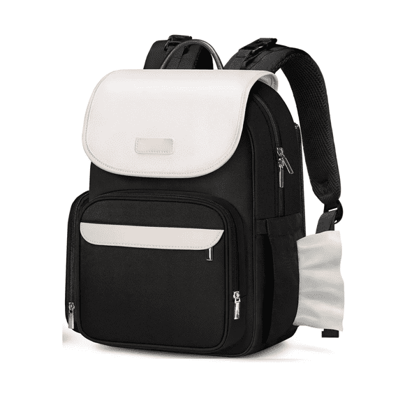 Mochila Pañalera Para Bebé Bolsa Panalera Mochila Para Bebé BELUG negro y blanco