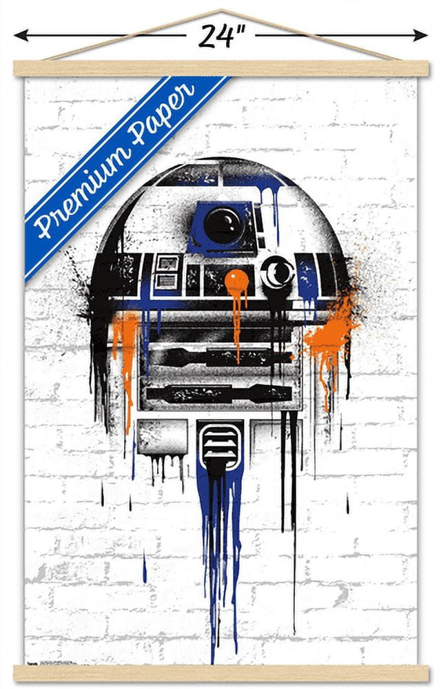 Star Wars: Saga - Droid Black And Orange Wall Poster with Wooden Magnetic Frame, 22.375" x 34"