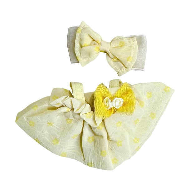 Falda con tirantes para muñeca de peluche, ideal para jugar a la moda, para vestir a tu muñeca de 7,87 pulgadas. amarillo