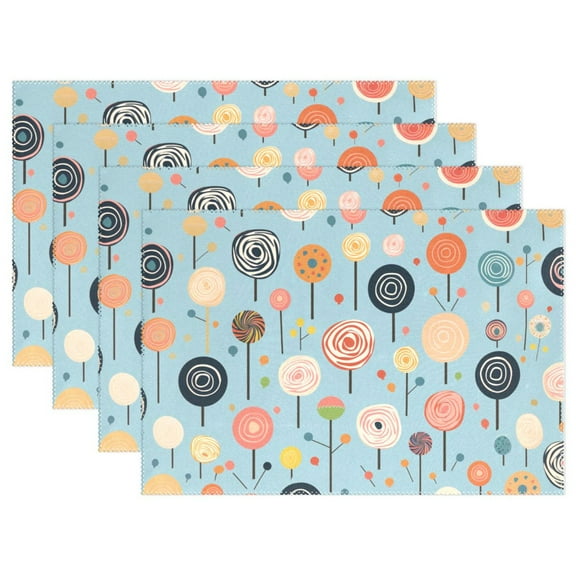 Lollipops 12×18 inch Placemats Heat Resistant Washable Foldable Rectangular Placemats Set Decoration Indoor Outdoor for Kitchen Dining Table 1PC