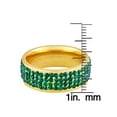 thumbnail image 4 of ELYA Jewelry Women's Green Crystal Stones Gold Plated Stainless Steel Band Ring (8mm Wide), 4 of 4