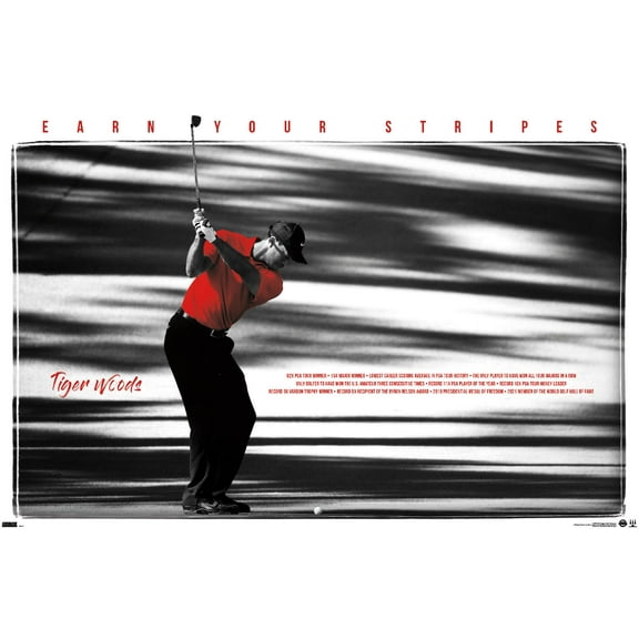 Tiger Woods - Earn Your Stripes 34" x 22.37" Poster, by Trends International