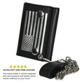 thumbnail image 3 of Leatherboss Genuine Leather Flag Print Wallet ID Card Holder with Chain, Black, 3 of 7