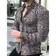 thumbnail image 1 of Camisas de hombre con estampado de leopardo de lujo de moda hawaiana de alta calidad, camisas de botonadura sencilla, blusas casuales con estampado de manga larga para hombre, 1 of 6