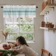 thumbnail image 5 of Teal Aqua Stripes Valances for Windows Farmhouse Kitchen Curtains Valances Rod Pocket Valance Curtains for Kitchen Windows Modern Ombre Abstract Aesthetics Window Valances for Bathroom 54"x18", 5 of 6