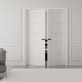 thumbnail image 2 of 56" x 80" Paneled Prehung Interior French Doors Solid Manufacture Wood Double Door With Hardware Kit / Handles, 2 of 9