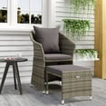 thumbnail image 1 of vidaXL 2 Piece Garden Lounge Set with Cushions Grey Poly Rattan, 1 of 5