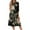 Dark Gray, variant on WTOBBY Women's Casual Round Neck Floral Print 3/4 Sleeve Midi Dress, Stylish Digital Pattern Dress with Comfort Fit for Everyday Elegance,Black L