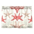 thumbnail image 7 of Yayeee Kitchen Curtains Tier Pair Light Filtering 27"x36" Rod Pocket Short Cafe Window Panel, Brown Starfish, 7 of 7