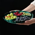 thumbnail image 3 of 3-Section Snack Serving Tray - Non-Slip Coffee Table Platter 10×10×1.2 Inch Compartment Dish for Fruits/Nuts Party Decor, 3 of 6