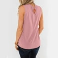 thumbnail image 5 of AJTQTH Women Stylish Crewneck Ruched Sleeveless Tees Solid Color Tshirts Tops Loose Fit Comfy Lightweight Blouses Pregnancy Clothes for Summer Casual Pink M, 5 of 7