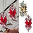 thumbnail image 4 of Wweixi Couronne à DEL à Faible Entretien et Décor de Noël Intérieur Ou Extérieur Rouge Réaliste, 4 of 6